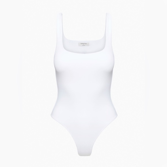 Babaton contour squareneck bodysuit in white - Picture 1 of 4
